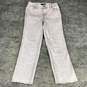 1822‎ Denim Women's 6/28 Purple Acid/Stone Washed Raw Hem Denim Jeans 80's Rock